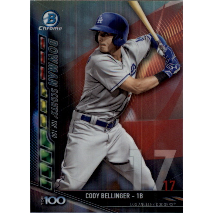 2017 Bowman Chrome Scouts Top 100 Refractors #BTP17 Cody Bellinger