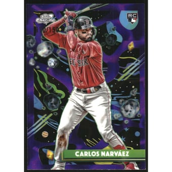 2025 Topps Cosmic Chrome Purple Nebula Refractors #136 Carlos Narvaez