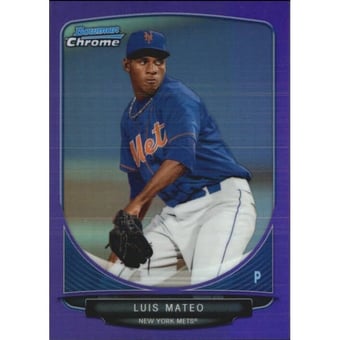 2013 Bowman Chrome Prospects Purple Refractors #BCP196 Luis Mateo
