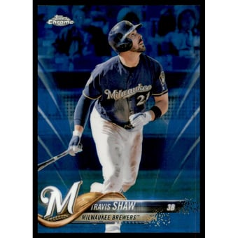 2018 Topps Chrome Blue Refractors #105 Travis Shaw
