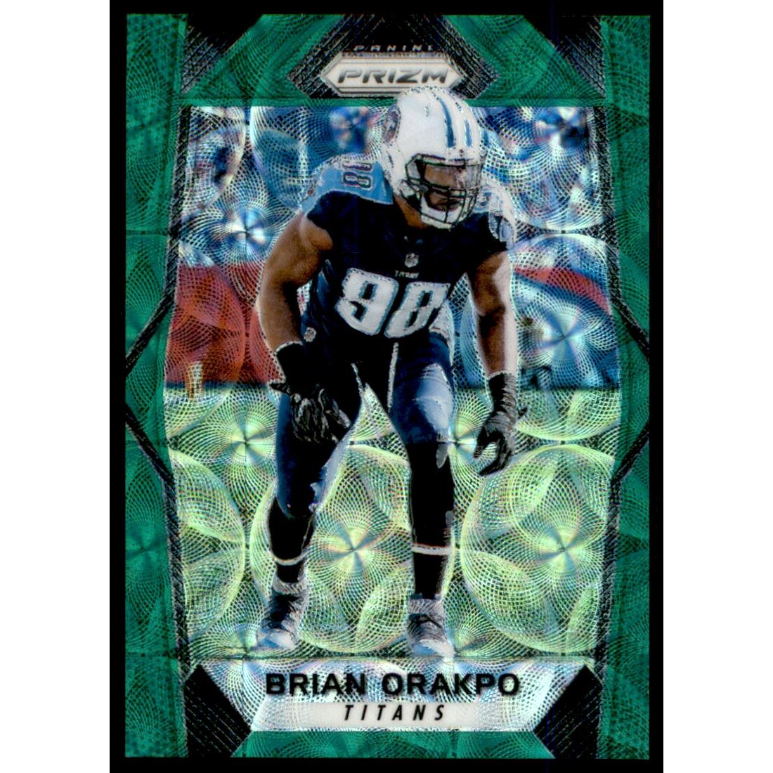 2017 Panini Prizm Prizms Green Scope #128 Brian Orakpo. rookie card picture