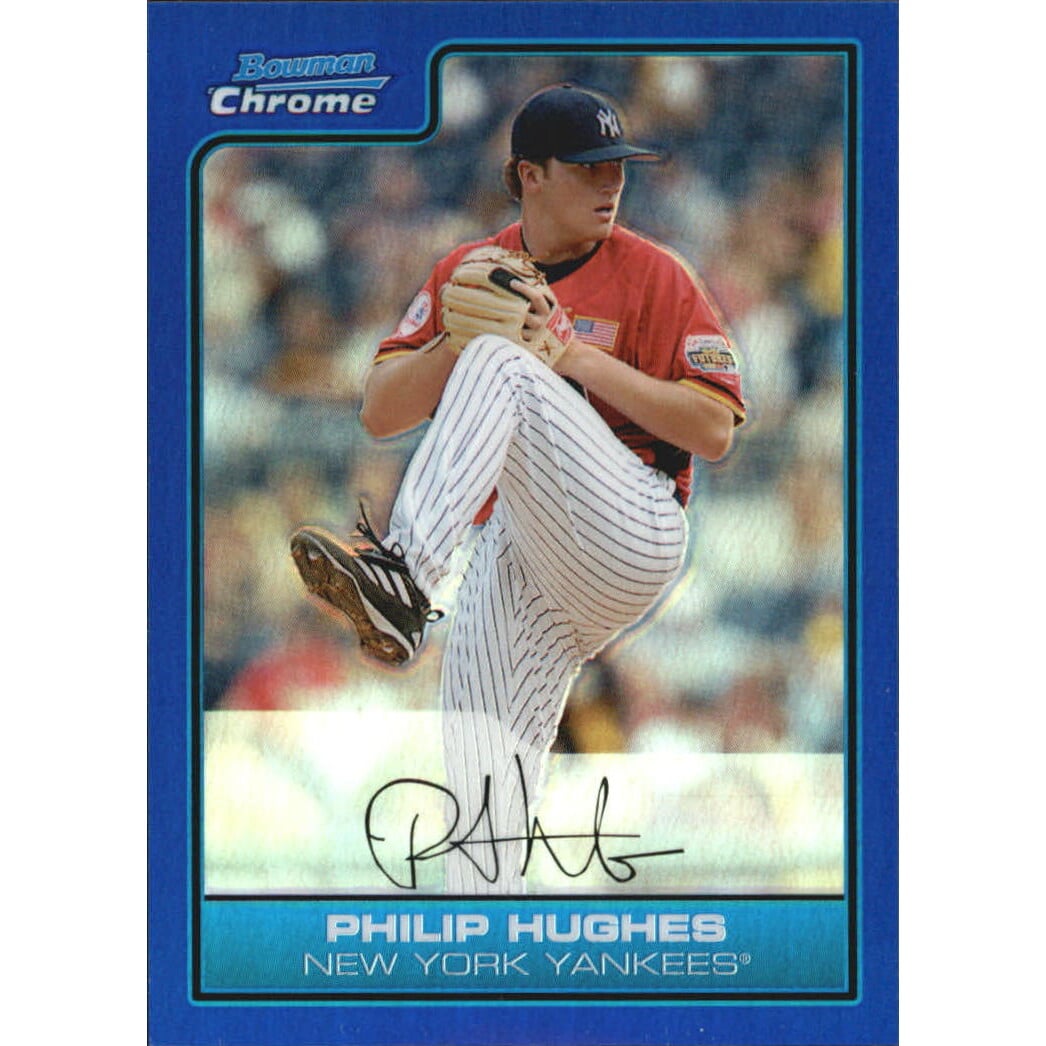 2006 Bowman Chrome Draft Future's Game Prospects Blue Refractors #19 Philip Hughes. rookie card picture