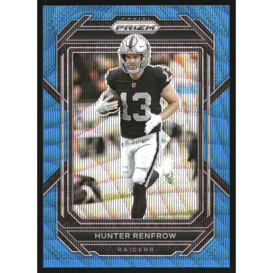 2022 Panini Prizm Prizms Blue Wave #172 Hunter Renfrow. rookie card picture