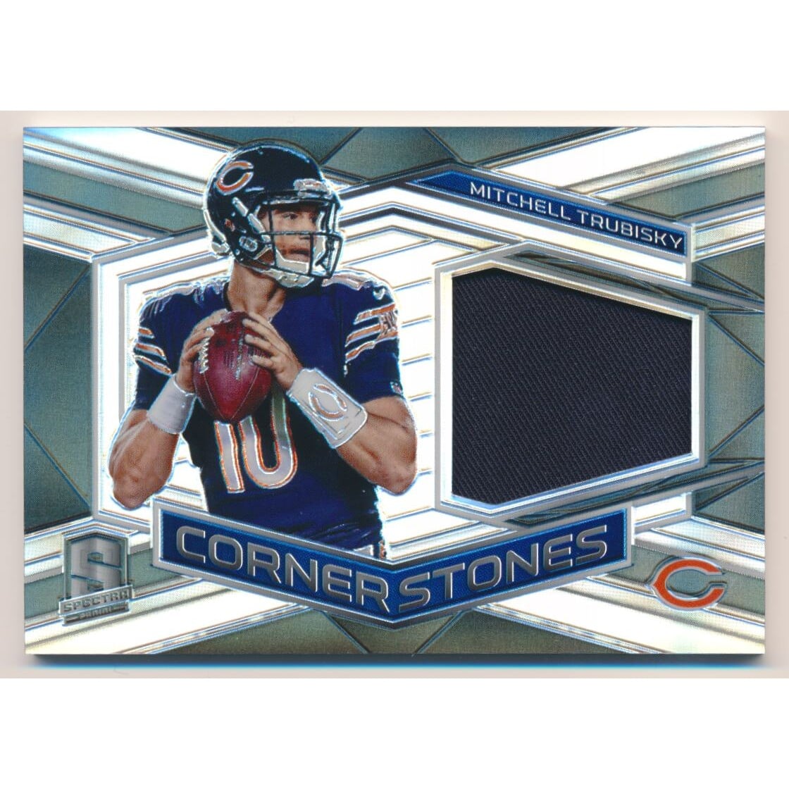 2018 Panini Spectra Cornerstone Materials #5 Mitchell Trubisky/199. rookie card picture