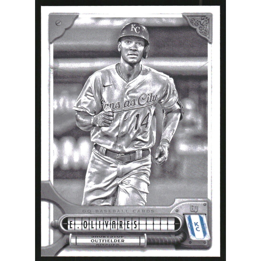 2022 Topps Gypsy Queen Black and White #10 Edward Olivares. rookie card picture