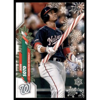2020 Topps Walmart Holiday Photo Variations #HW196 Juan Soto/candy cane bat