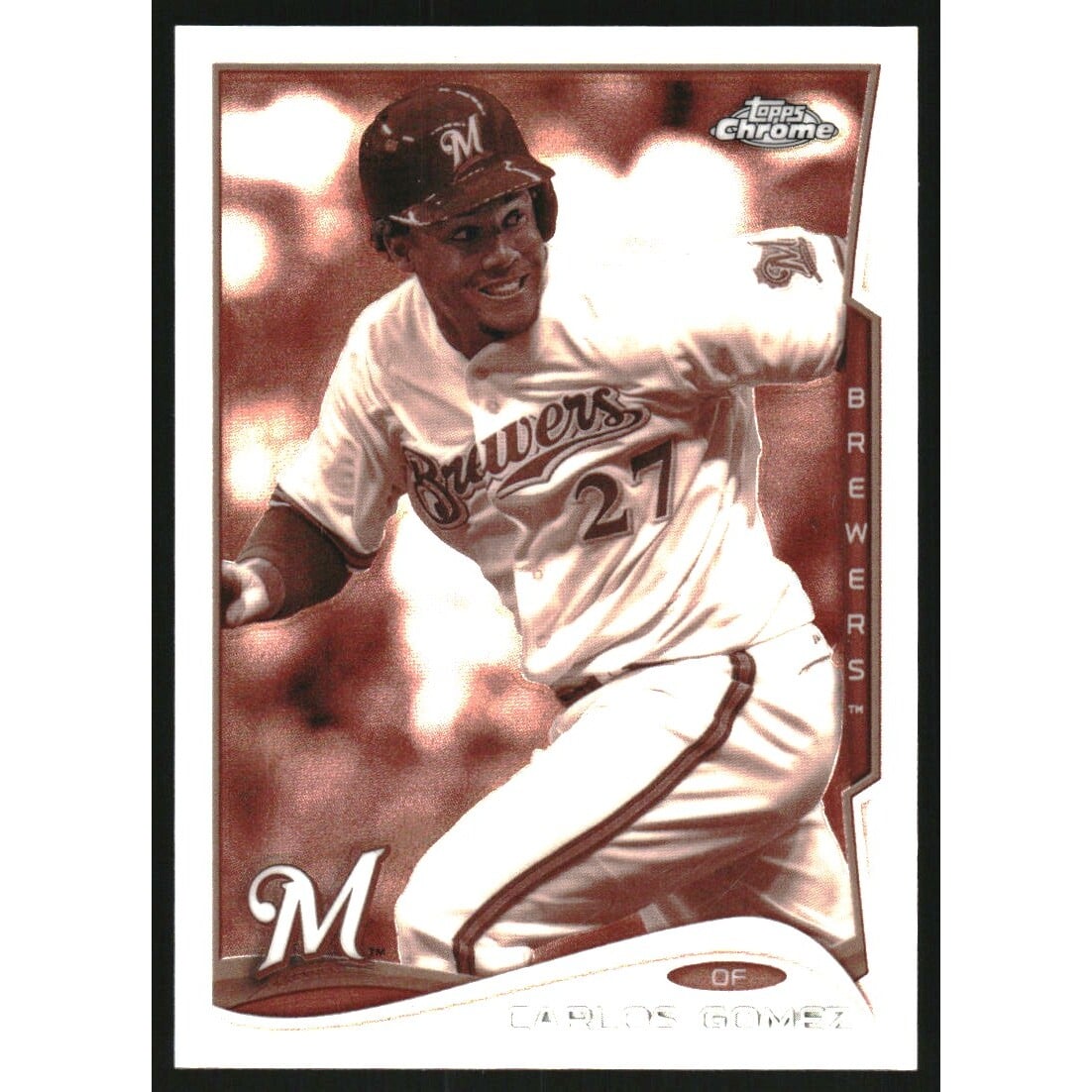 2014 Topps Chrome Sepia Refractors #38 Carlos Gomez. rookie card picture