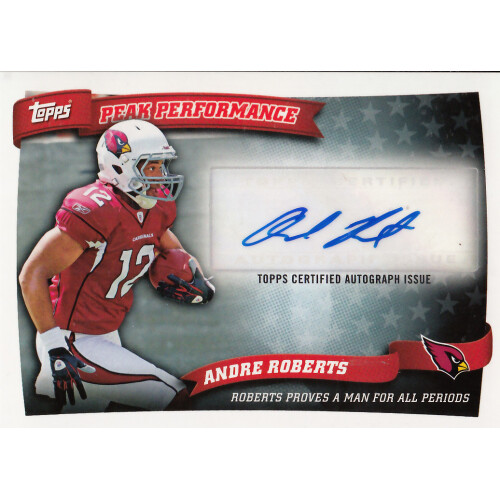 2010 Topps Peak Performance Autographs #PPAAR Andre Roberts. rookie card picture