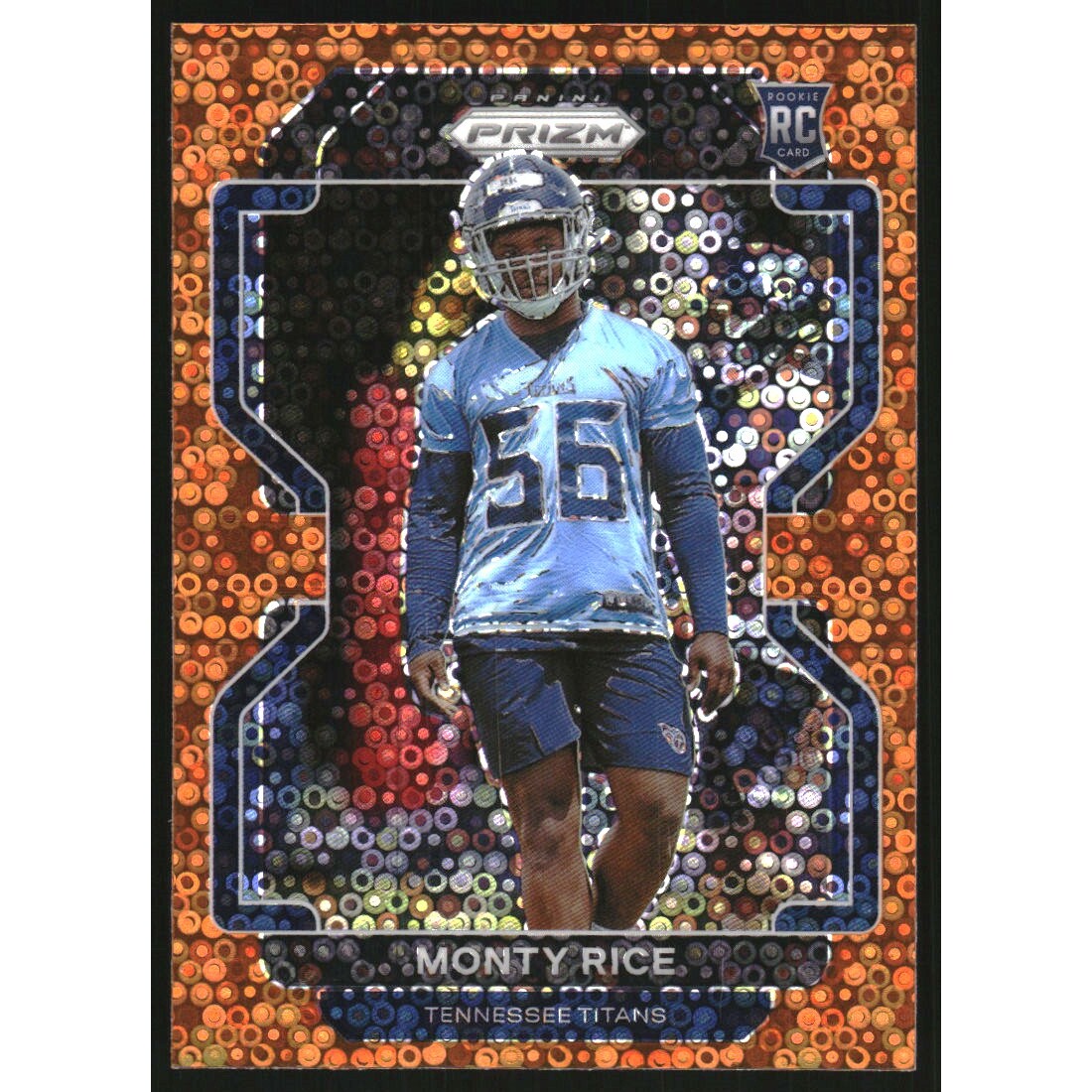 2021 Panini Prizm Prizms Orange Disco #420 Monty Rice. rookie card picture