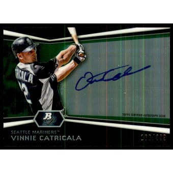 2012 Bowman Platinum Prospect Autographs Green Refractors #VC Vinnie Catricala