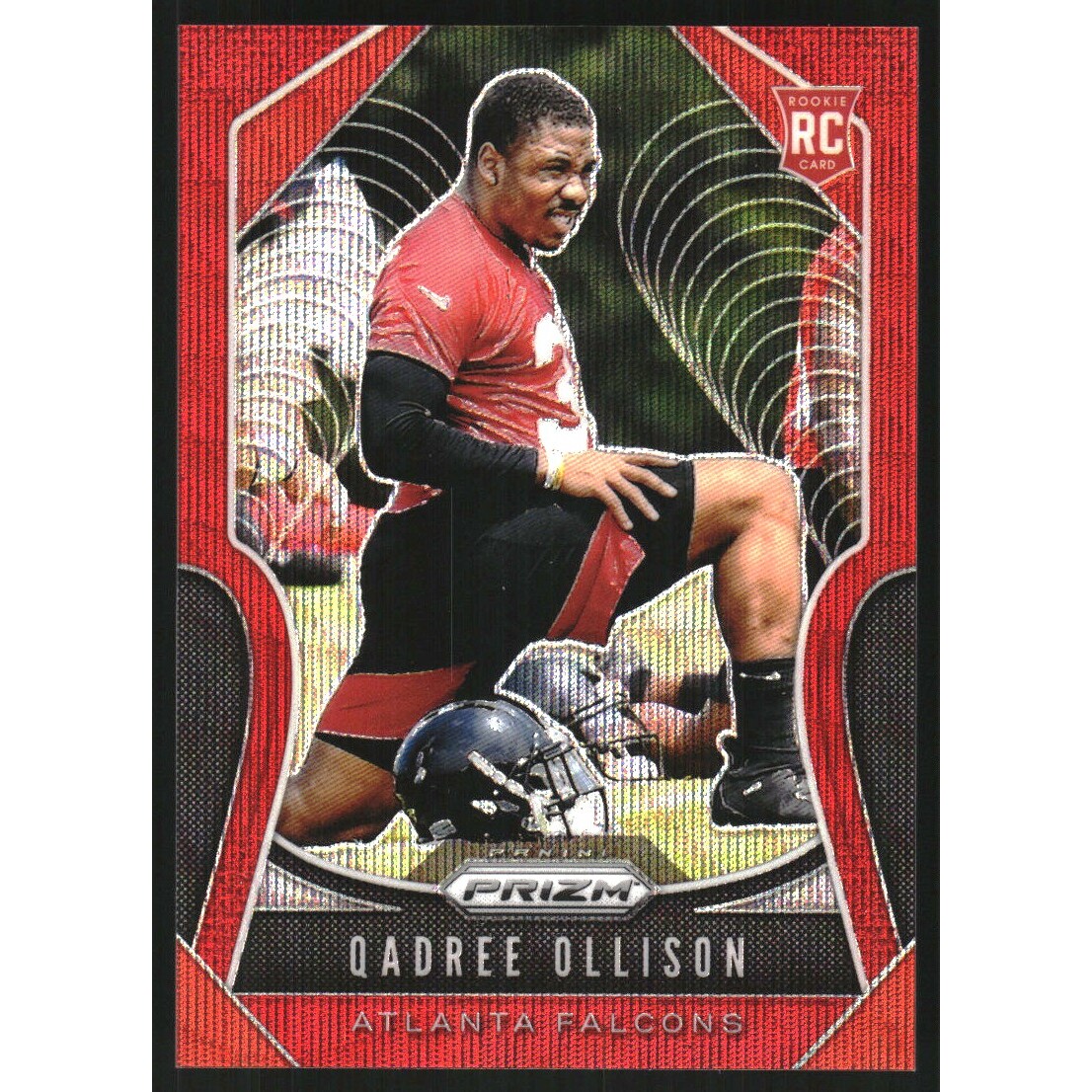 2019 Panini Prizm Prizms Red Wave #375 Qadree Ollison. rookie card picture