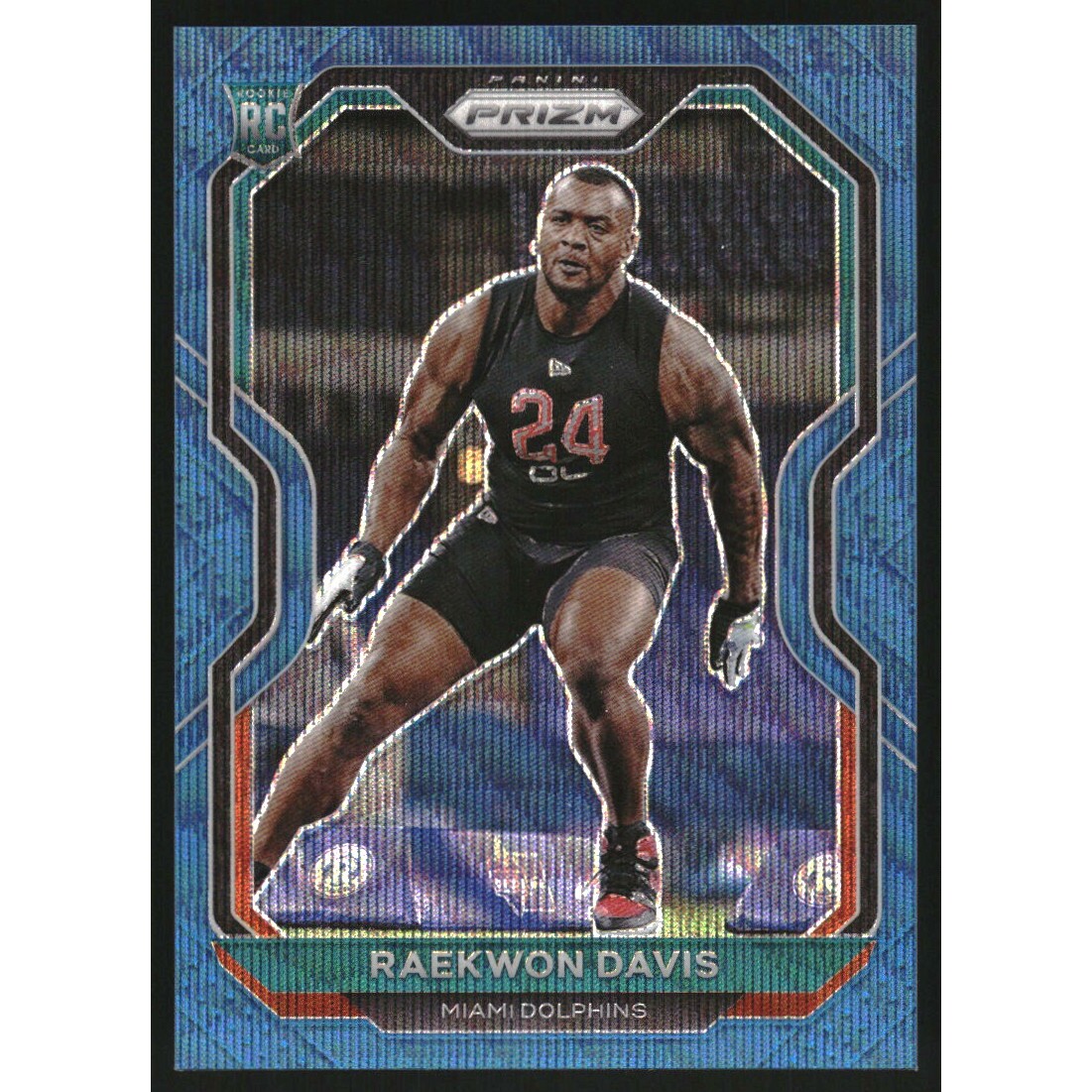 2020 Panini Prizm Prizms Blue Wave #341 Raekwon Davis
