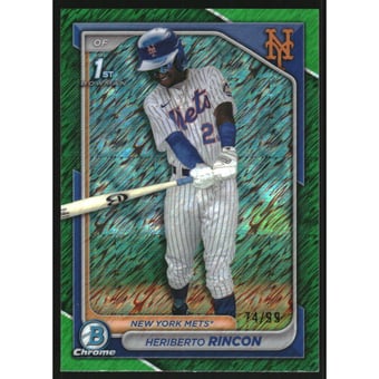2024 Bowman Chrome Prospects Green Shimmer Refractors #BCP172 Heriberto Rincon