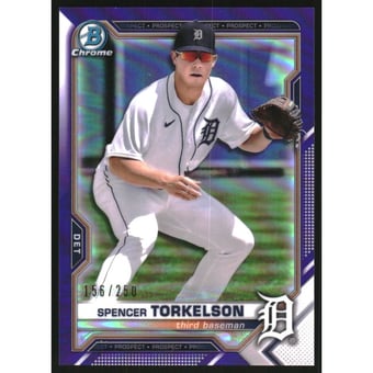 2021 Bowman Chrome Prospects Purple Refractors #BCP96 Spencer Torkelson