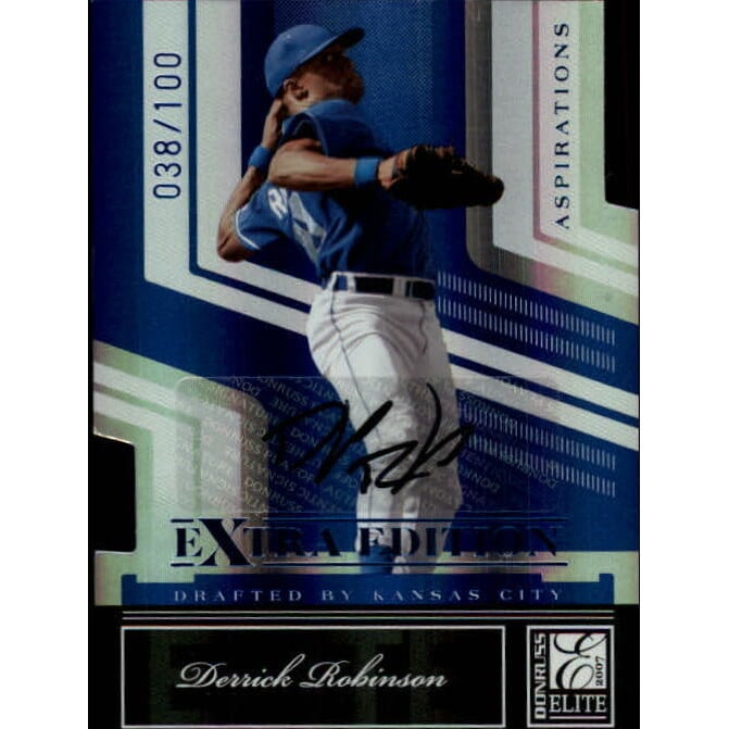 2007 Donruss Elite Extra Edition Signature Aspirations #18 Derrick Robinson/100. rookie card picture