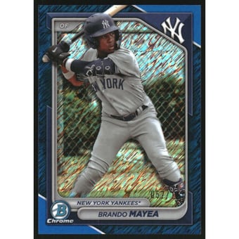 2024 Bowman Chrome Prospects Blue Shimmer Refractors #BCP84 Brando Mayea
