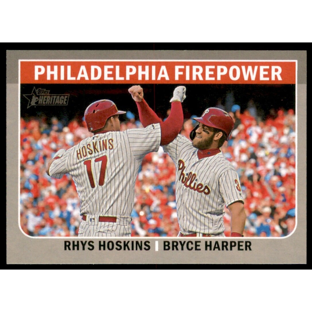 2019 Topps Heritage Combo Cards #CC2 Bryce Harper/Rhys Hoskins