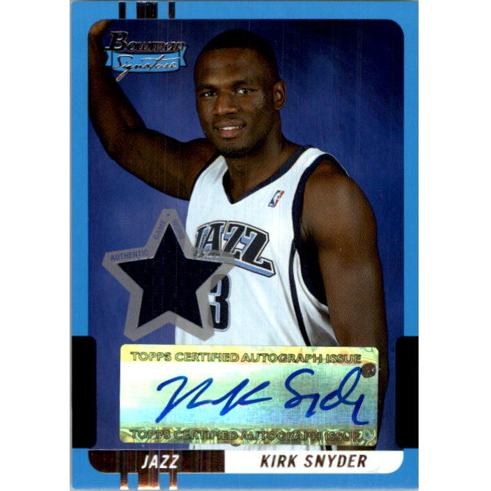 2004-05 Bowman Signature Edition #73 Kirk Snyder JSY AU RC