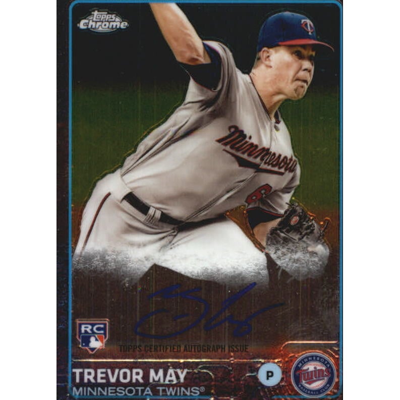 2015 Topps Chrome Rookie Autographs #ARTM Trevor May. rookie card picture