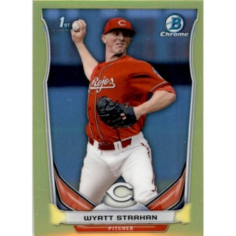 2014 Bowman Chrome Mini Factory Set Yellow Refractors #206 Wyatt Strahan