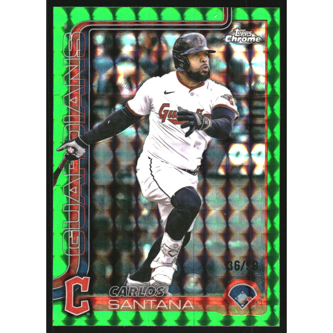 2025 Topps Chrome Update Green Geometric Refractors #USC11 Carlos Santana