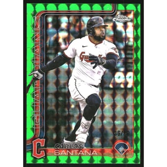 2025 Topps Chrome Update Green Geometric Refractors #USC11 Carlos Santana