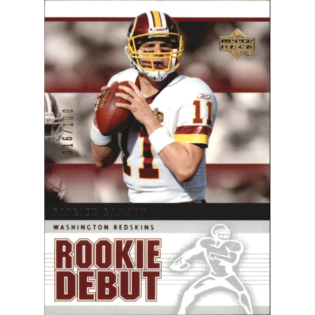 2005 Upper Deck Rookie Debut Gold 100 #99 Patrick Ramsey 2005 Upper Deck Rookie Debut Gold 100 #99 Patrick Ramsey