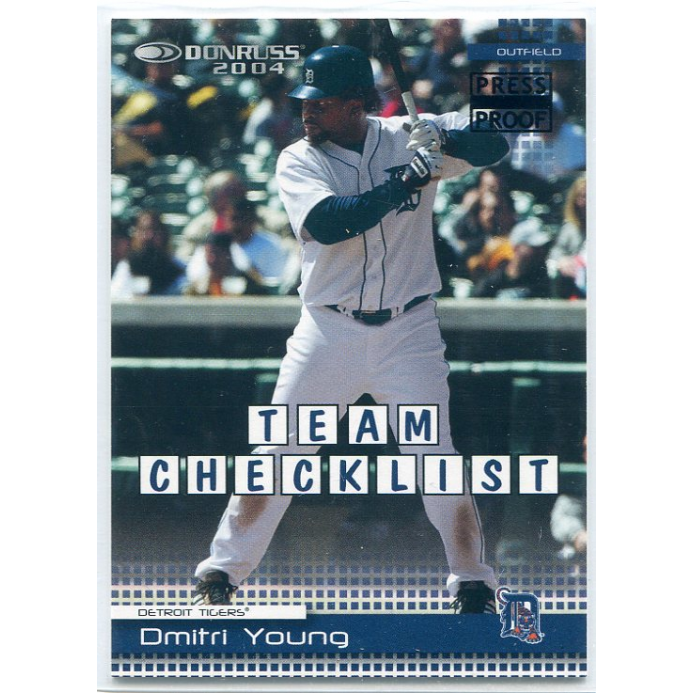 2004 Donruss Press Proofs Black #376 Dmitri Young TC. rookie card picture