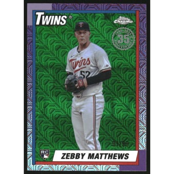 2025 Topps '90 Topps Silver Pack Chrome Green Refractors #T90C149 Zebby Matthews