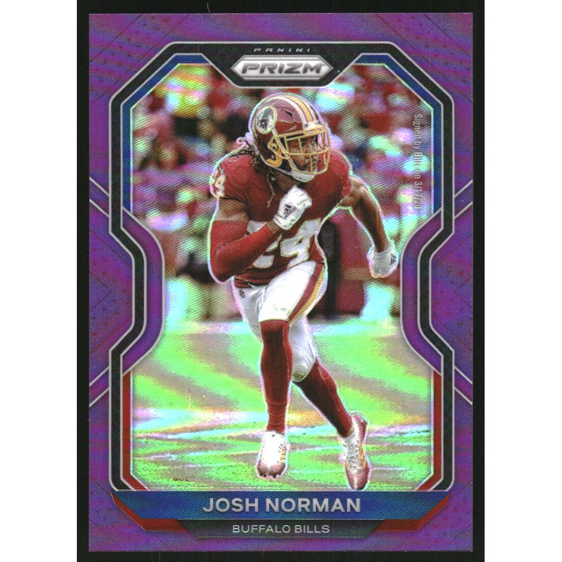 2020 Panini Prizm Prizms Purple #8 Josh Norman. rookie card picture