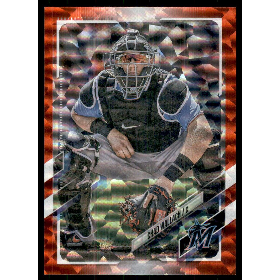 2021 Topps Red Foil #593 Chad Wallach. rookie card picture
