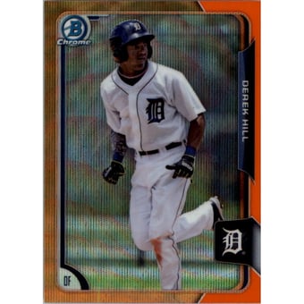 2015 Bowman Chrome Prospects Orange Wave Refractors #BCP195 Derek Hill