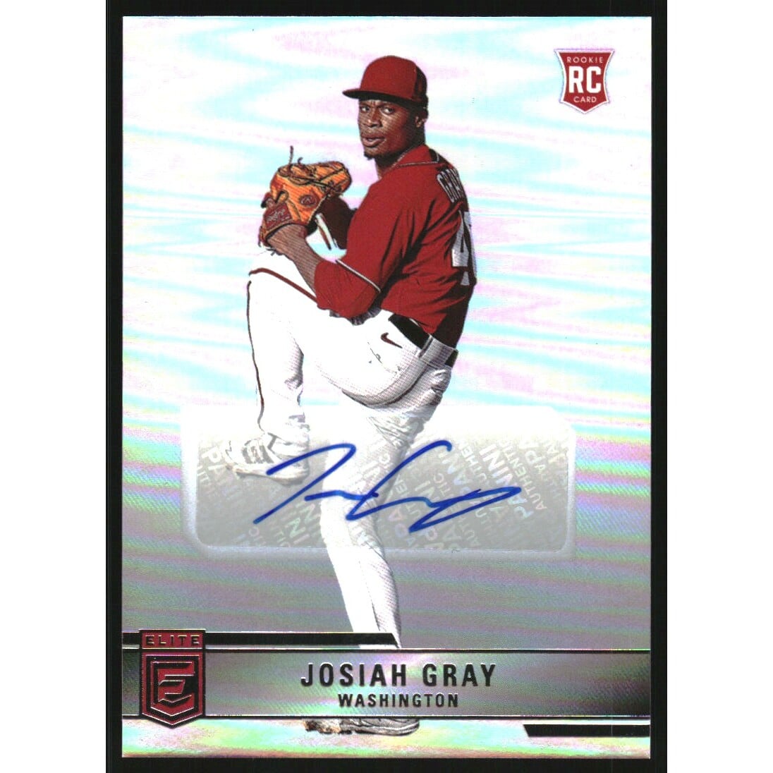 2022 Panini Chronicles Elite Autographs #5 Josiah Gray. rookie card picture