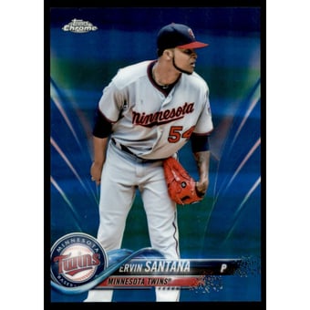 2018 Topps Chrome Blue Refractors #153 Ervin Santana