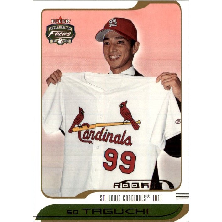 2002 Fleer Focus JE Century Parallel #238 So Taguchi ROO/199. rookie card picture