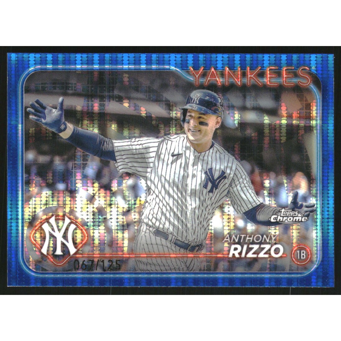 2024 Topps Chrome Blue Sonar Refractors #127 Anthony Rizzo. rookie card picture