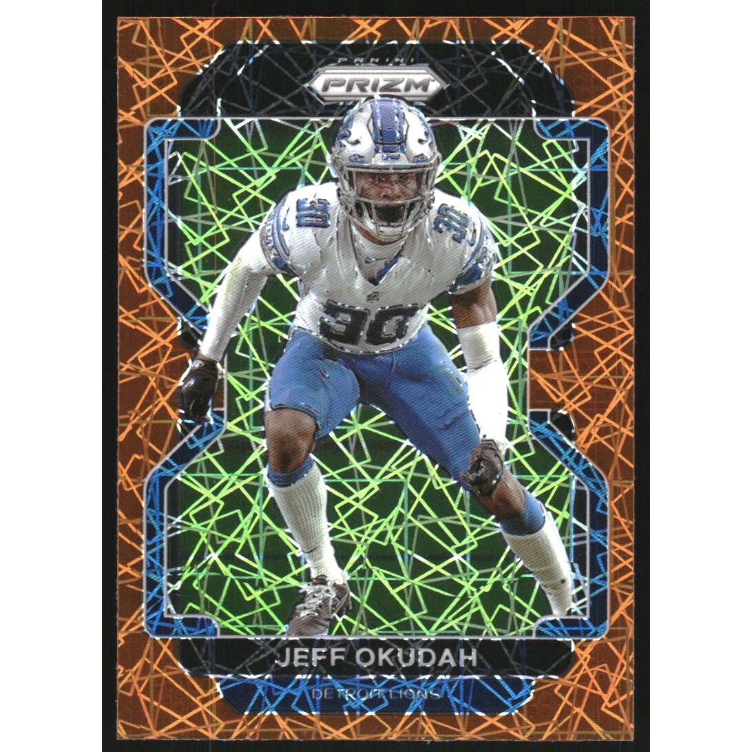 2021 Panini Prizm Prizms Lazer #153 Jeff Okudah. rookie card picture