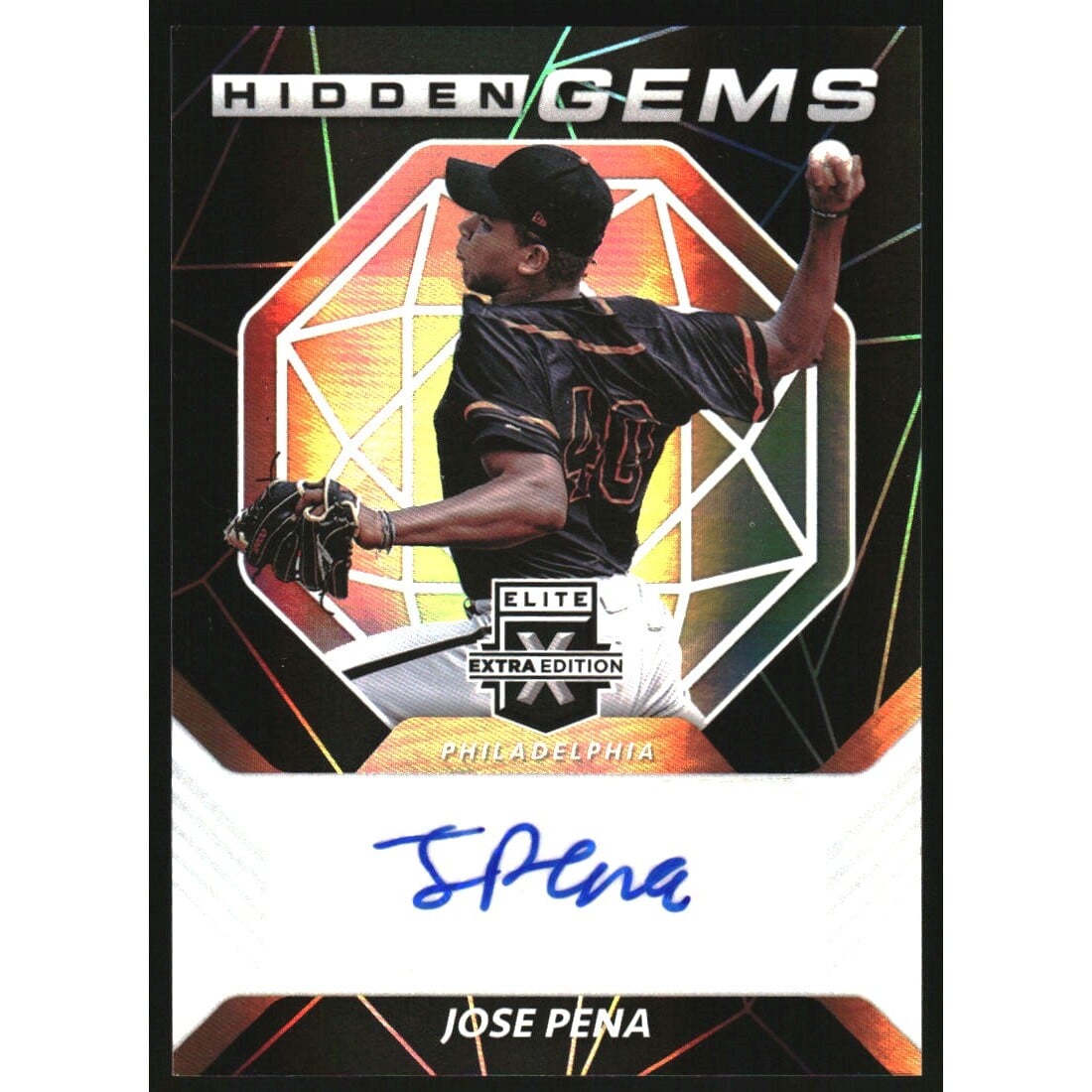 2021 Elite Extra Edition Hidden Gems Autographs Black #37 Jose Pena