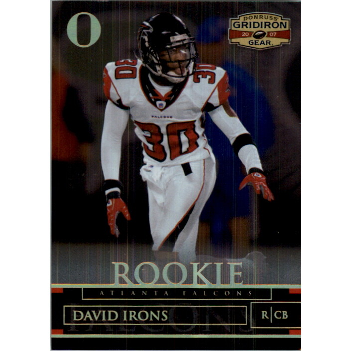 2007 Donruss Gridiron Gear Gold Holofoil O's #128 David Irons. rookie card picture