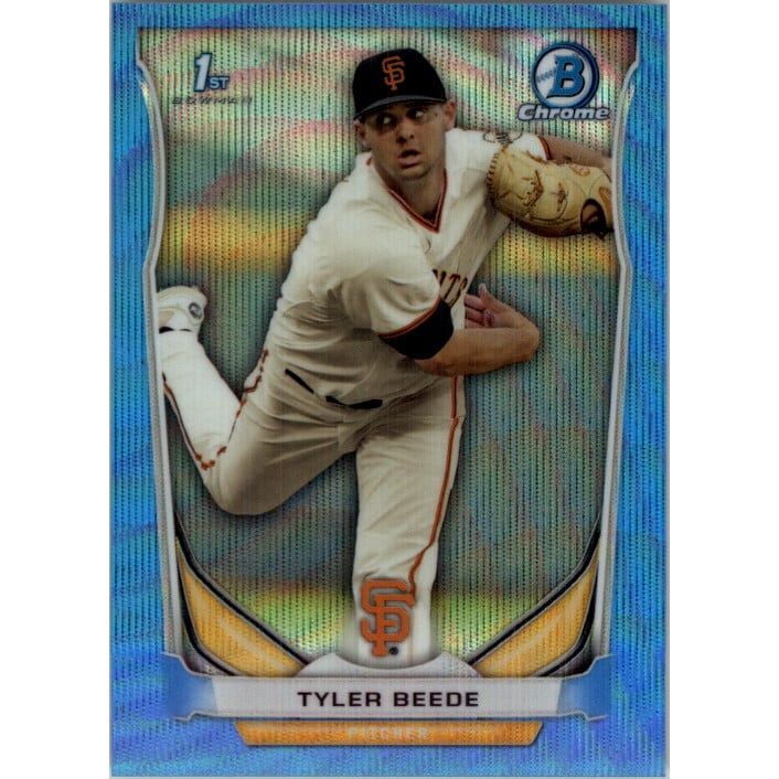 2014 Bowman Chrome Draft Blue Wave Refractors #CDP11 Tyler Beede. rookie card picture