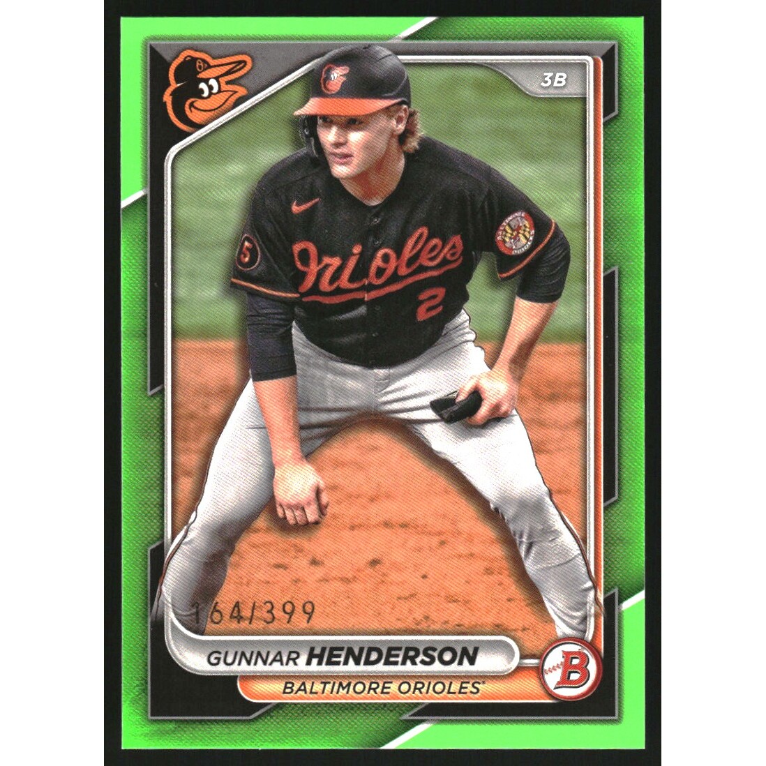 2024 Bowman Neon Green #49 Gunnar Henderson. rookie card picture