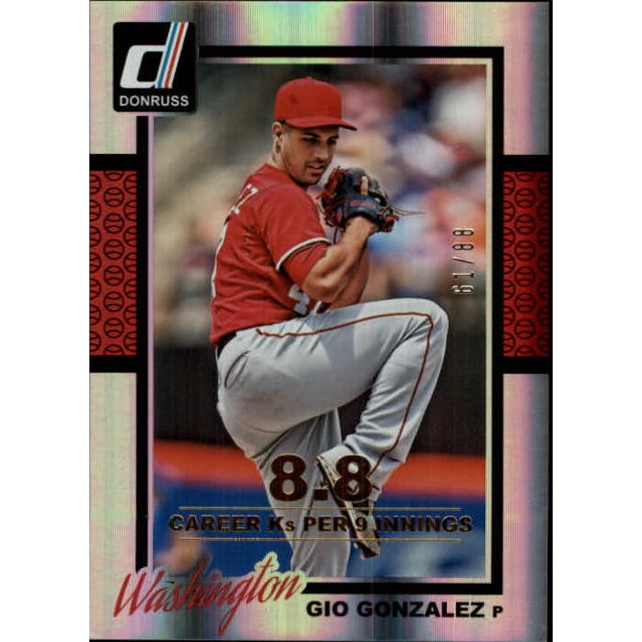 2014 Donruss Stat Line Career #357 Gio Gonzalez/88. rookie card picture