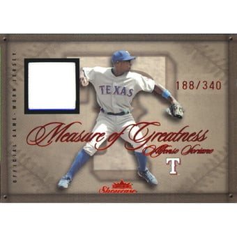 2005 Fleer Showcase Measure of Greatness Jersey Red #AS Alfonso Soriano
