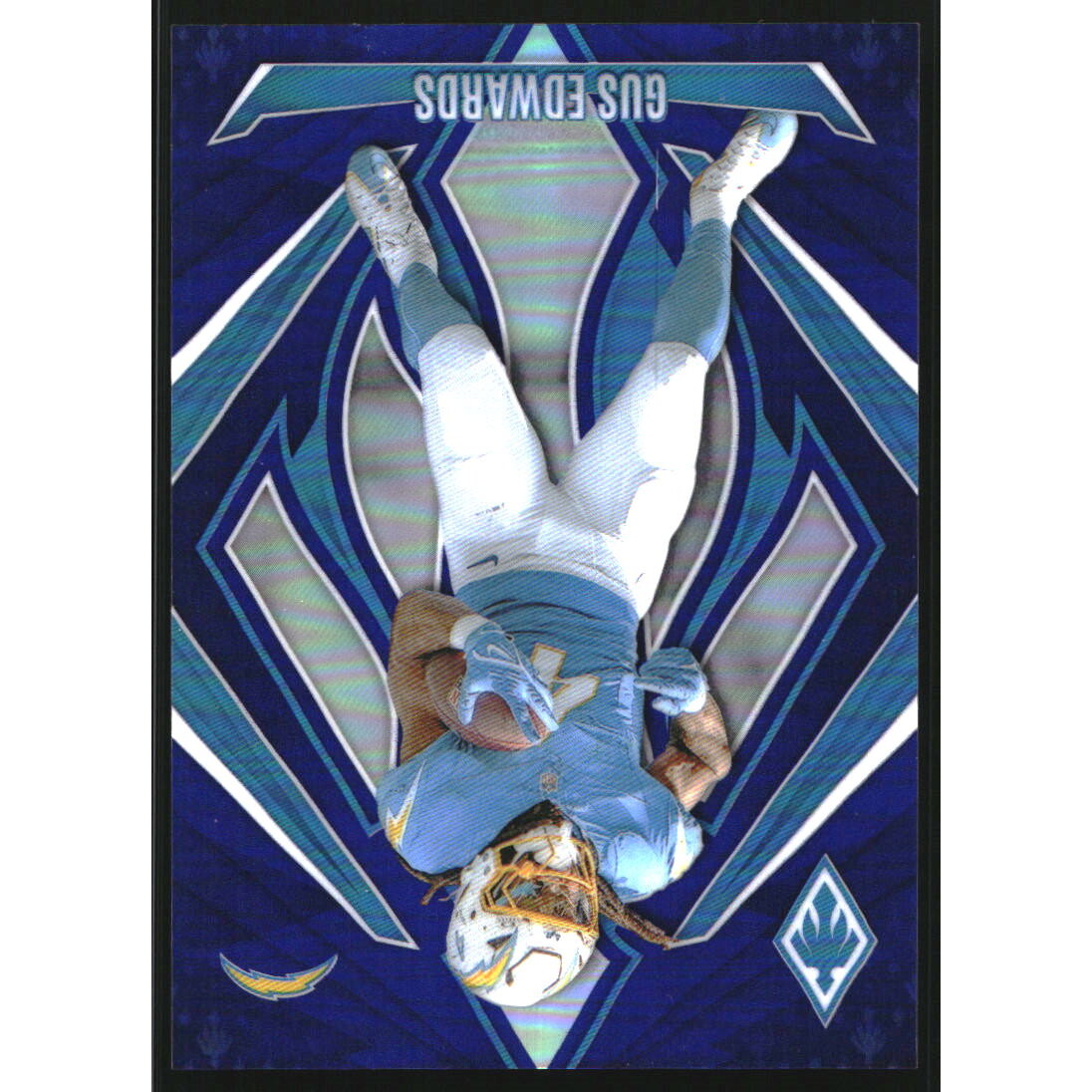 2024 Panini Phoenix Blue #65 Gus Edwards. rookie card picture