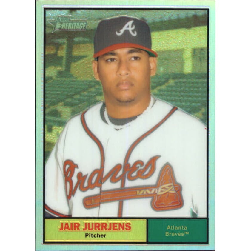 2010 Topps Heritage Chrome Refractors #C40 Jair Jurrjens. rookie card picture