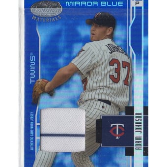2003 Leaf Certified Materials Mirror Blue Materials #107 Adam Johnson Jsy/100