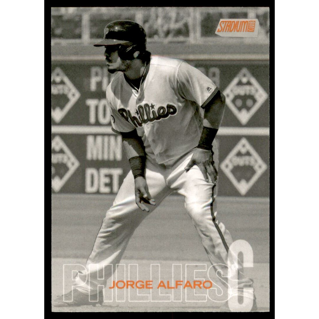 2018 Stadium Club Black and White Orange Foil #254 Jorge Alfaro