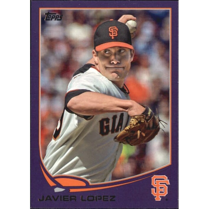 2013 Topps Toys R Us Purple Border #192 Javier Lopez. rookie card picture