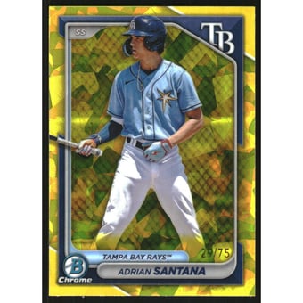 2024 Bowman Chrome Sapphire Prospects Yellow Refractors #BCP61 Adrian Santana