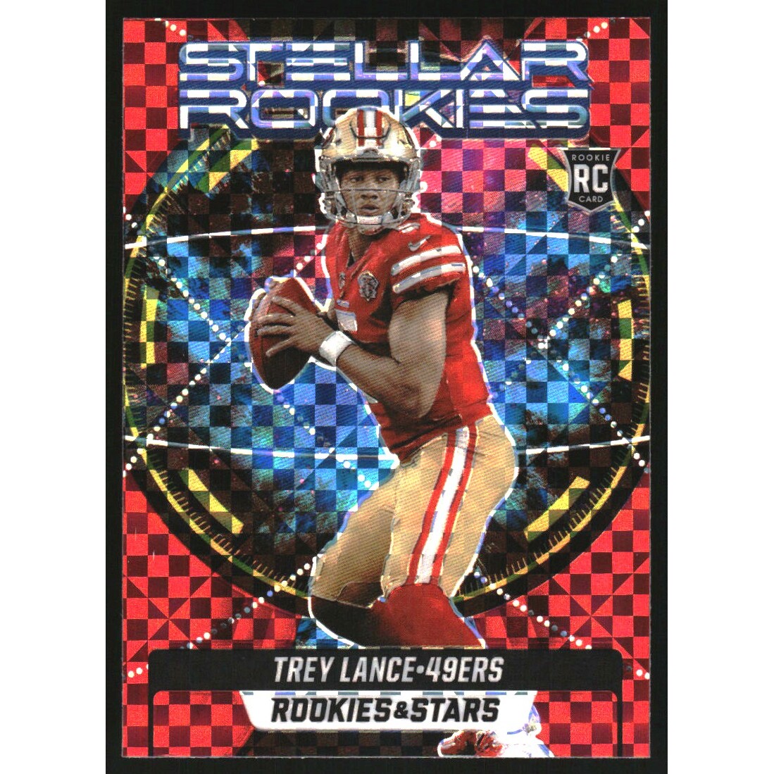 2021 Rookies and Stars Stellar Rookies Red Plaid #3 Trey Lance 2021 Rookies and Stars Stellar Rookies Red Plaid #3 Trey Lance